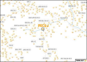 map of Pečuj