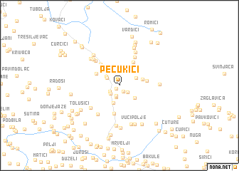 map of Pećukići