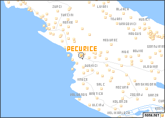 map of Pečurice