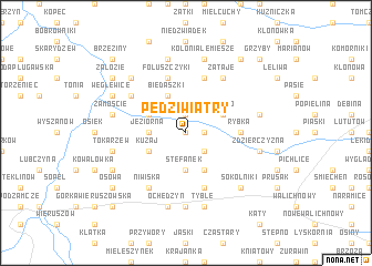 map of Pędziwiatry