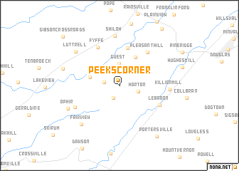 map of Peeks Corner