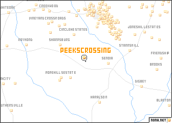 map of Peeks Crossing