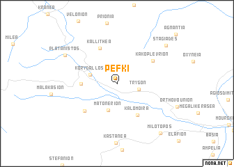 map of Péfki
