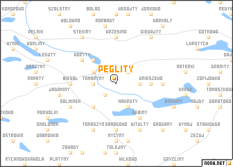 map of Pęglity