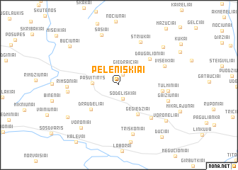 map of Peleniškiai