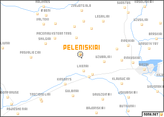 map of Peleniškiai