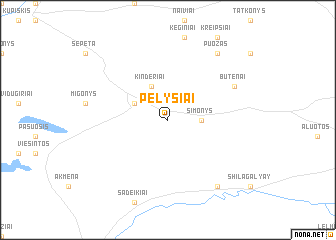 map of Pelyšiai