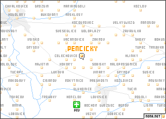 map of Penčičky