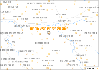 map of Pendyʼs Cross Roads