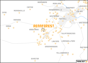 map of Penn Forest