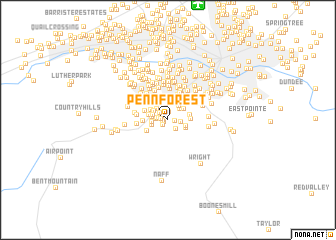 map of Penn Forest