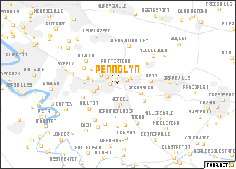 map of Penn Glyn