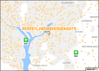 map of Pennsylvania Avenue Hights