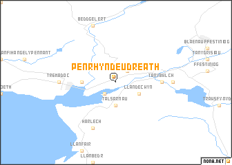 map of Penrhyndeudreath