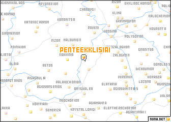 map of Pénte Ekklisíai