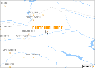 map of Pentre-briwnant