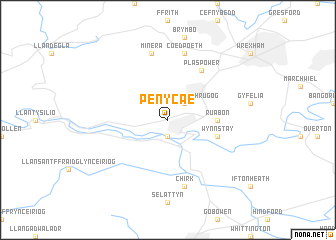 map of Pen-y-cae