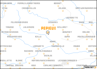 map of Pépieux