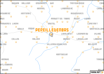 map of Péreille-dʼen-Bas