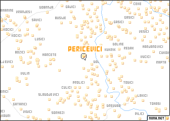 map of Peričevići