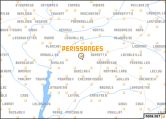 map of Périssanges