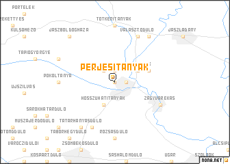 map of Perjésitanyák