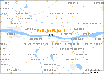 map of Perjéspuszta