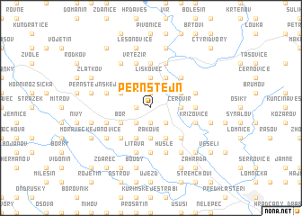 map of Pernštejn