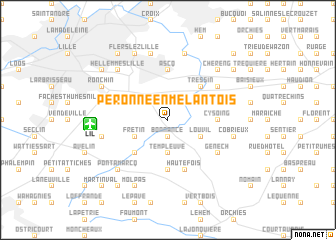 map of Péronne-en-Mélantois