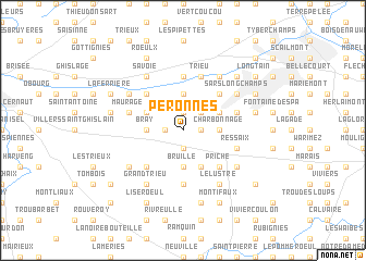 map of Péronnes