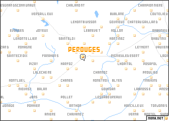 map of Pérouges