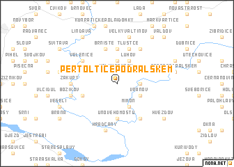 map of Pertoltice pod Ralskem