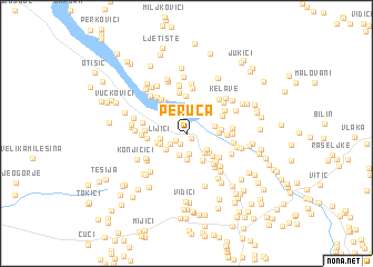 map of Peruća