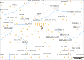 map of Peščenik