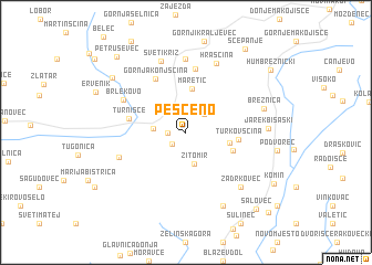 map of Peščeno