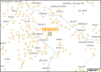 map of Peševići