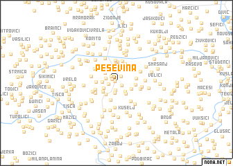 map of Peševina