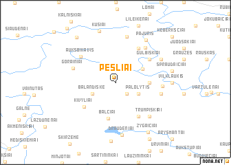 map of Pesliai