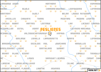 map of Peslières