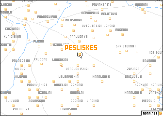 map of Pesliškės