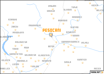 map of Pesočani