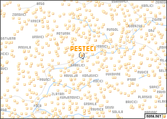 map of Pešteci