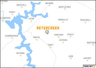 map of Peter Creek