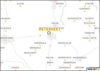 map of Péterkert