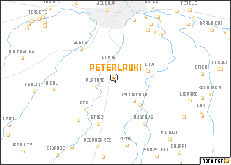 map of Pēterlauki