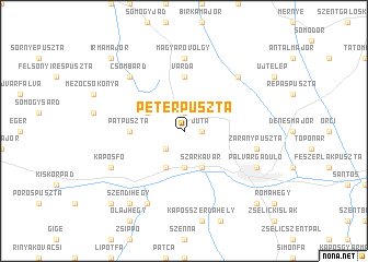 map of Péterpuszta