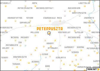 map of Péterpuszta