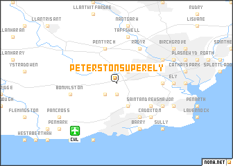 map of Peterston-super-Ely