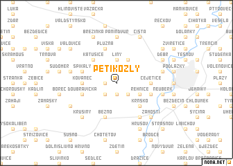 map of Pětikozly