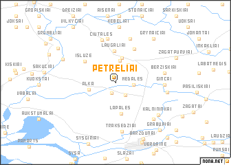 map of Petreliai